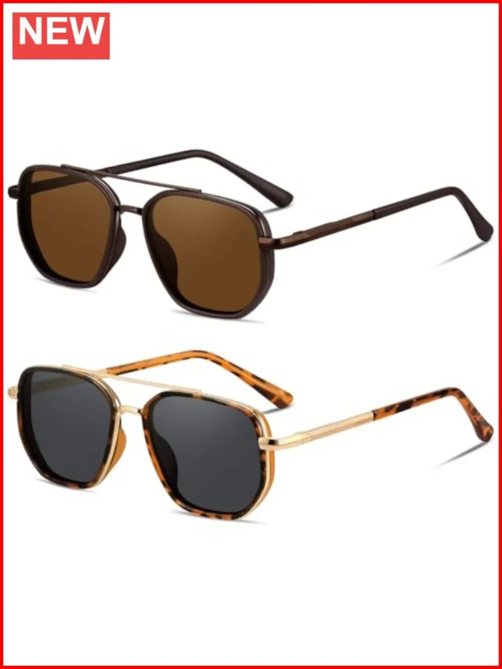 Metal Frame Polarized Aviator Sunglasses with UV400 Protection, Scratch